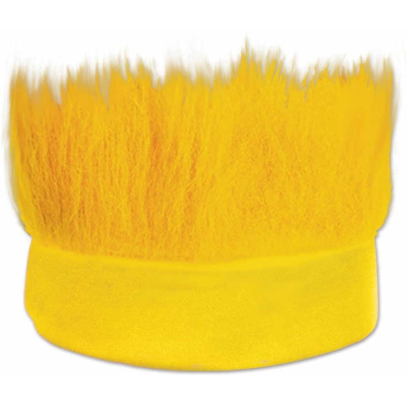 Hairy Wig Headband, One Size, Yellow