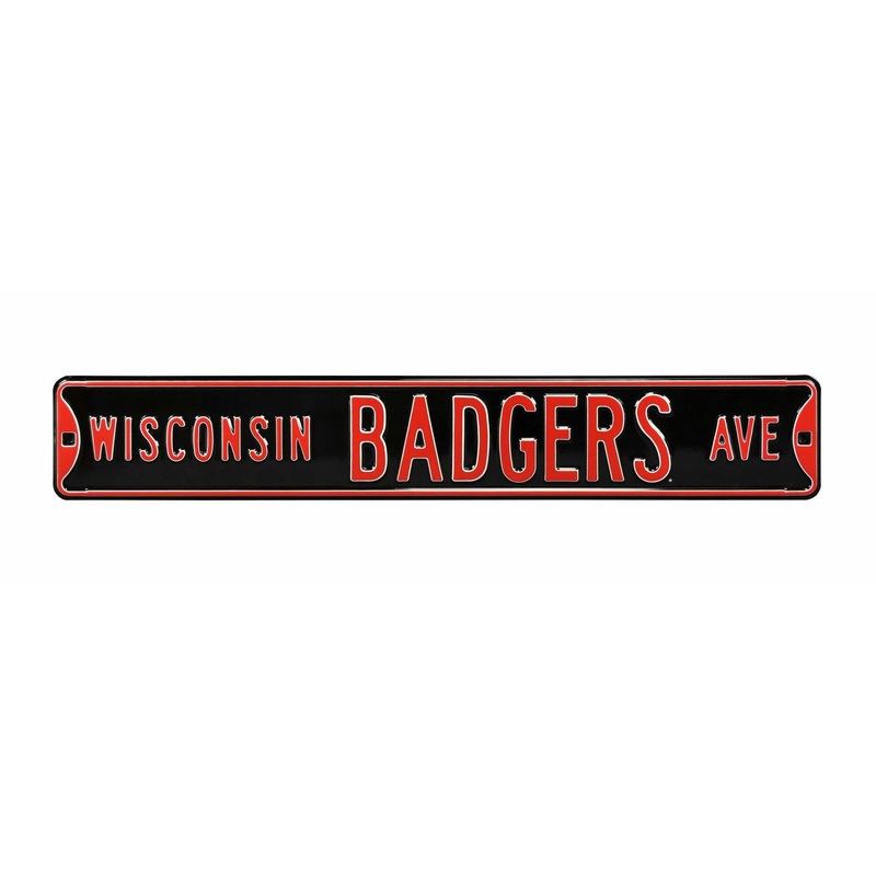 Wisconsin Badgers Ave Steel Street Sign