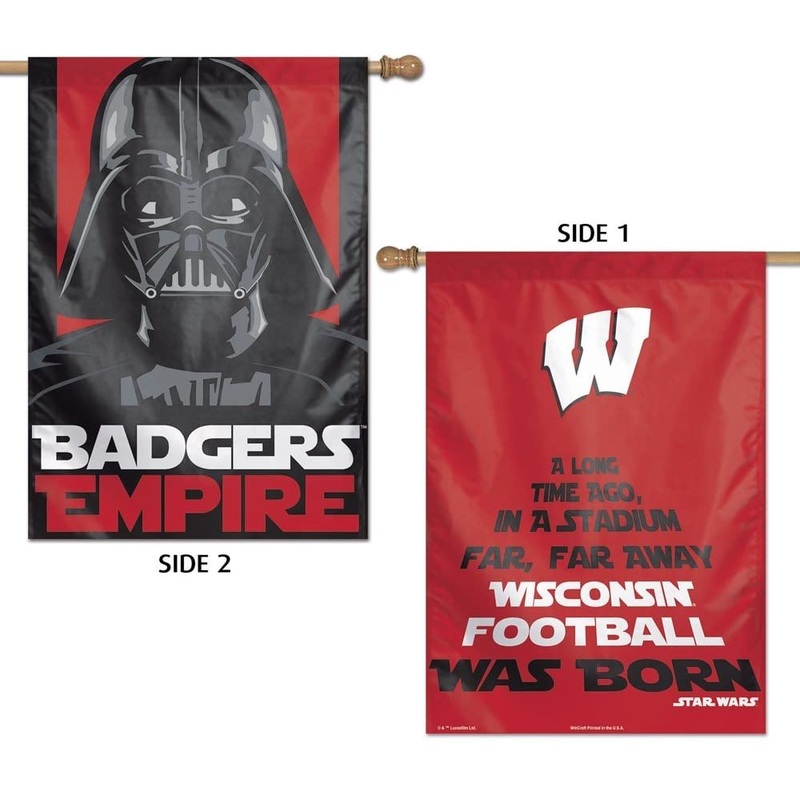 Wisconsin Badgers Star Wars Darth Vader 2-Sided Vertical Flag, 28" x 40"