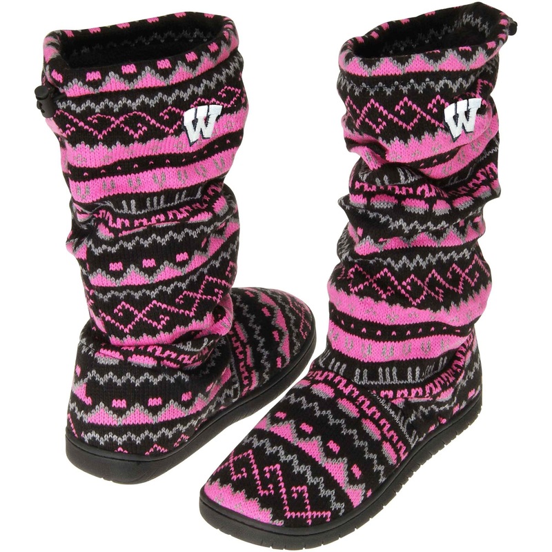 Wisconsin Badgers Women's Jacquard Knit Boots