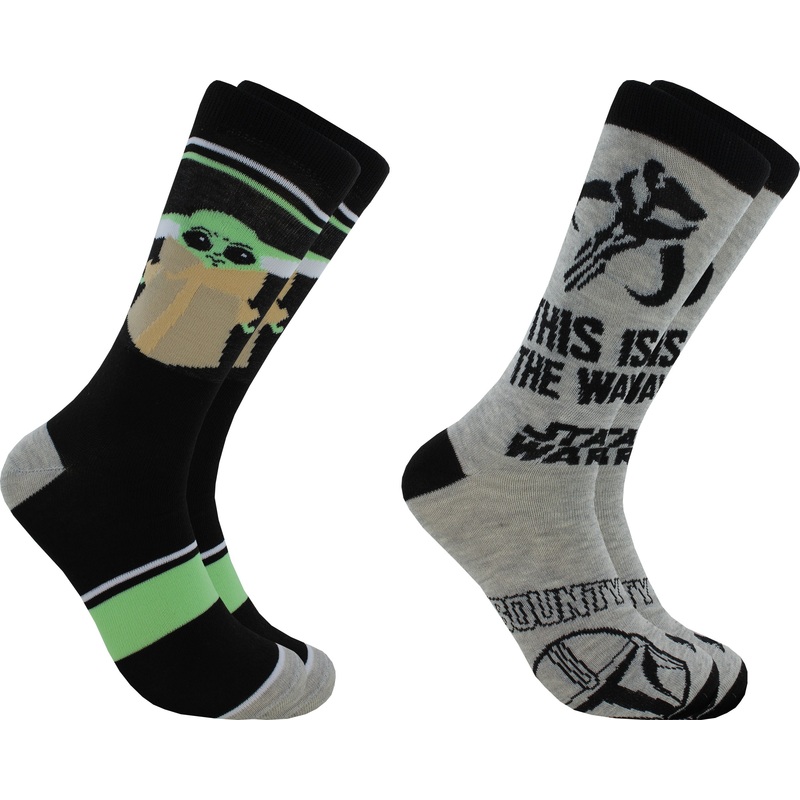 Star Wars Mandalorian & The Child This is the Way Crew Socks 2 Pair Size 6-12