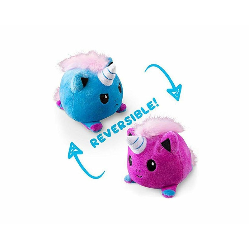 TeeTurtle Reversible Mini Plush - Blue & Purple Unicorn