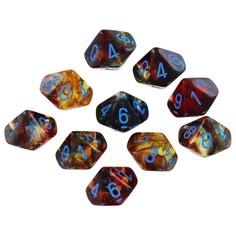 Chessex Nebula Primary/blue Set of Ten d10 Dice