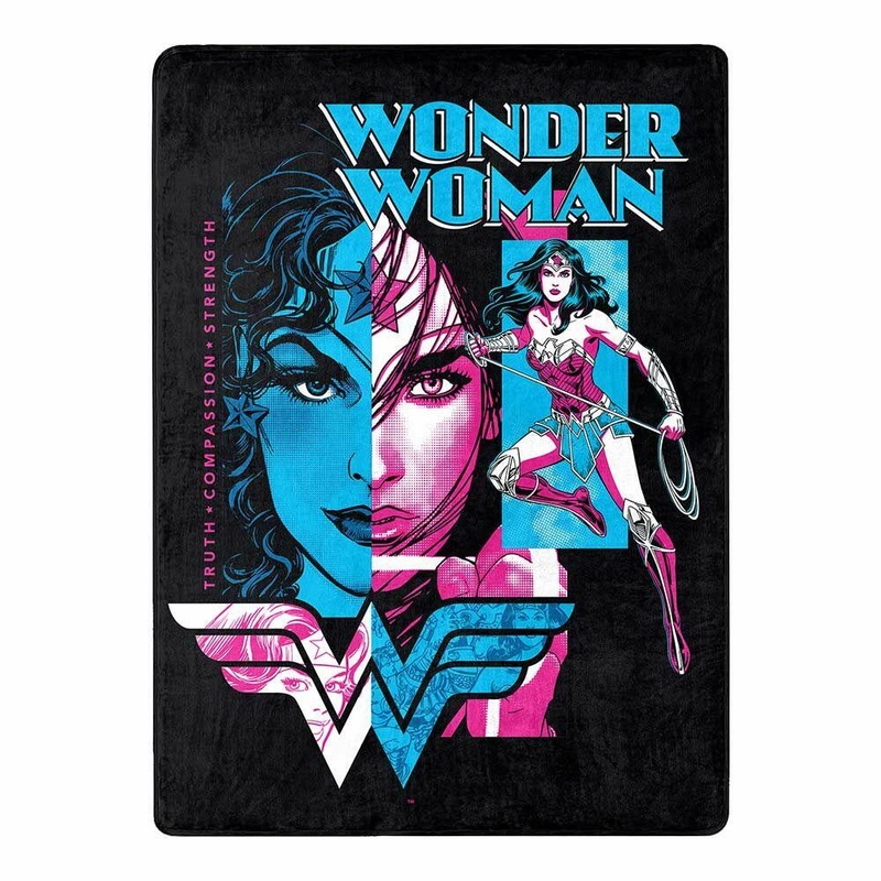 Wonder Woman Truth Compassion Strength Silk Touch Throw Blanket