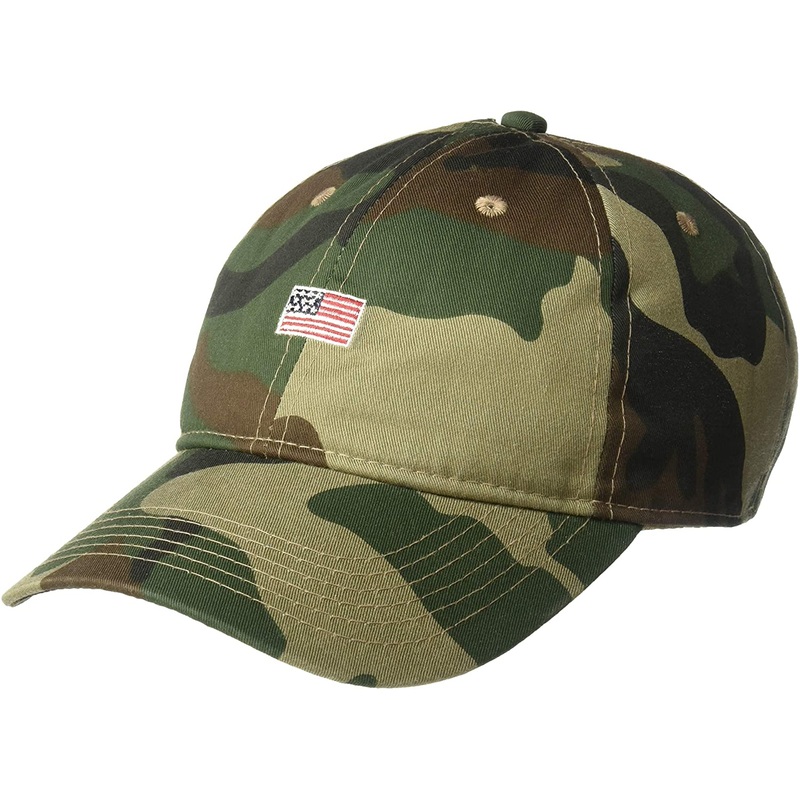 American Flag Embroidered Adjustable Washed Baseball Cap