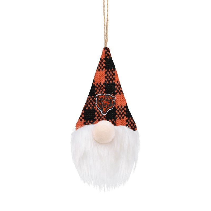 Chicago Bears Plush Gnome Ornament, Plaid Hat