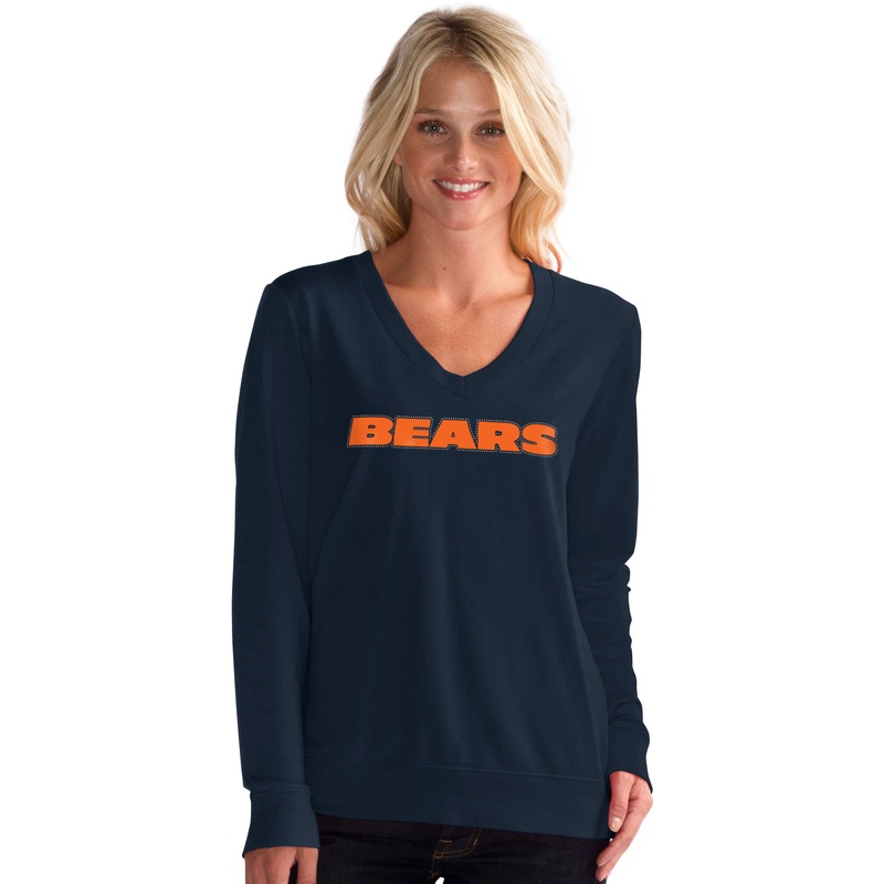 Chicago Bears Touch by Alyssa Milano Rhinestone Women's Navy Shirt
