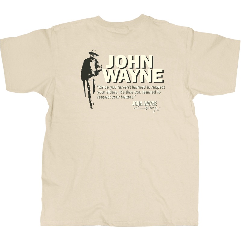John Wayne Respect Your Elders Men's T-Shirt, Sand