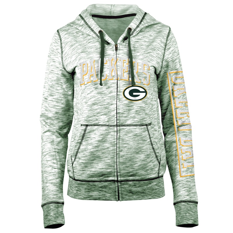 5th & Ocean Green Bay Packers Zip Up Hoodie