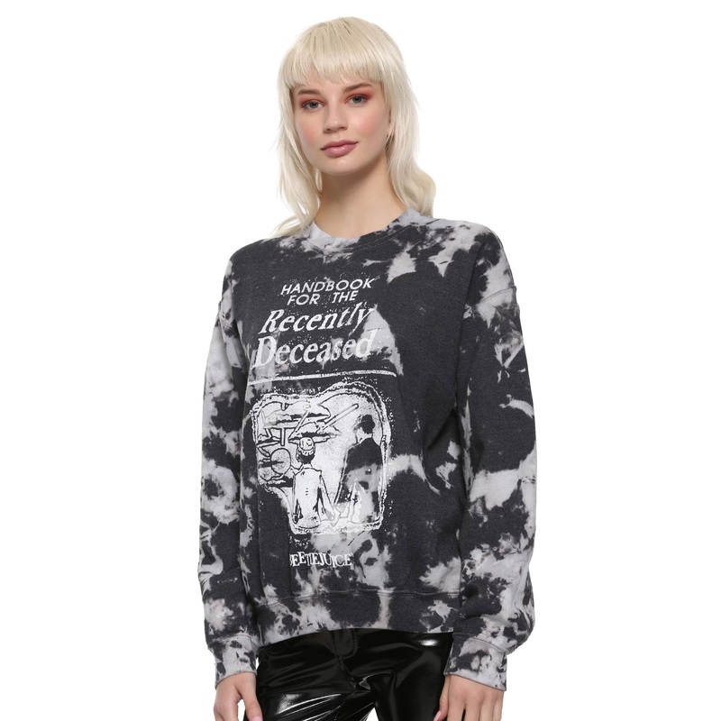 Beetlejuice Handbook for the Recently Deceased Acid Wash Girls Sweatshirt