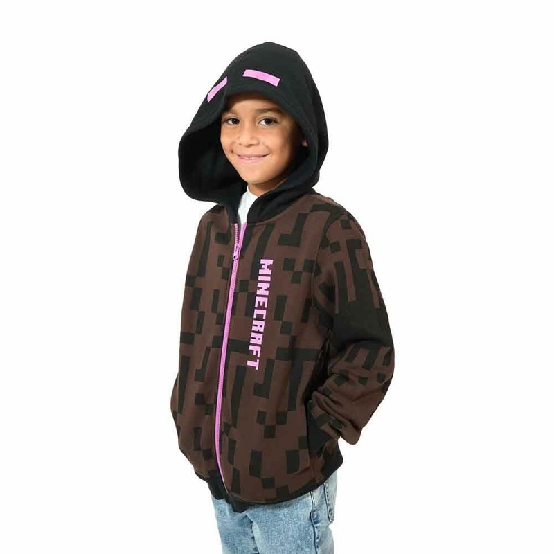 Minecraft Enderman Youth Cosplay Zip-Up Hoodie