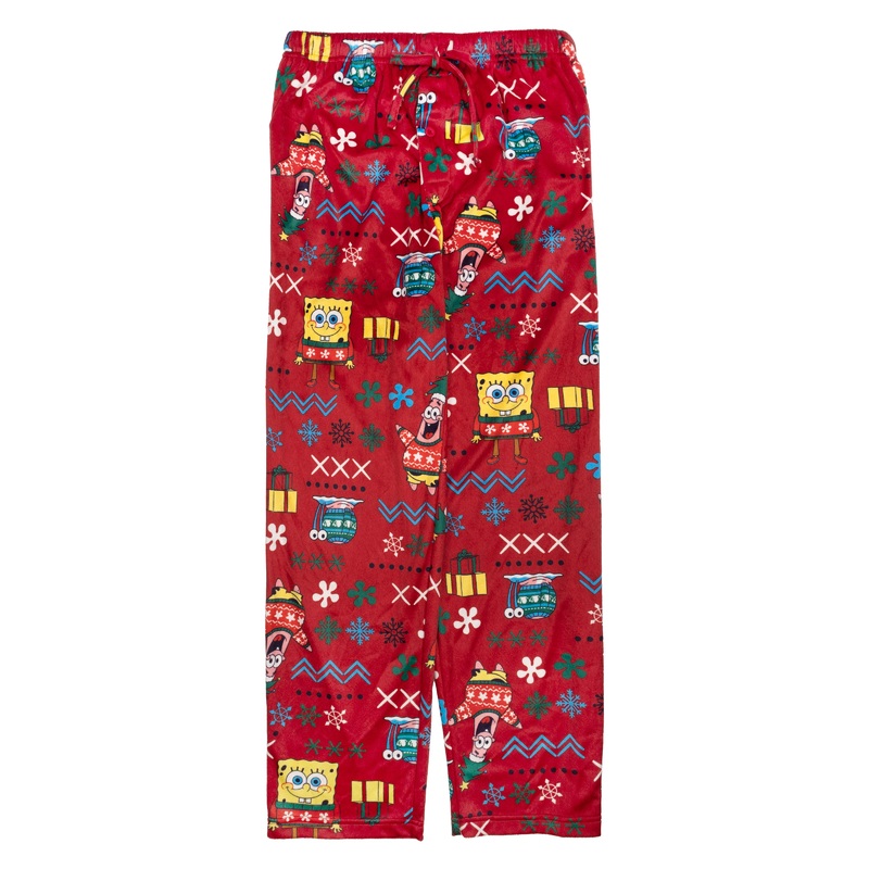 Spongebob Squarepants Holiday Fair Isle Lounge Pants, Red
