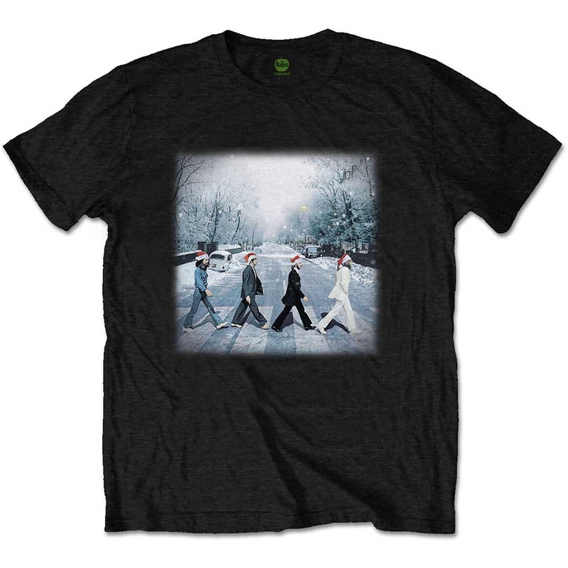 The Beatles Abbey Christmas Unisex T-Shirt, Black