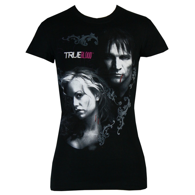 True Blood Sookie and Bill Neck Bite Juniors T-Shirt