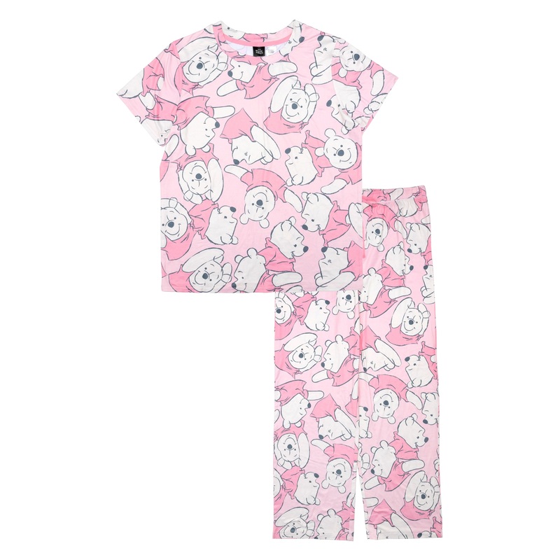 Winnie The Pooh Bears All Around Women's Pajama Set, Pink