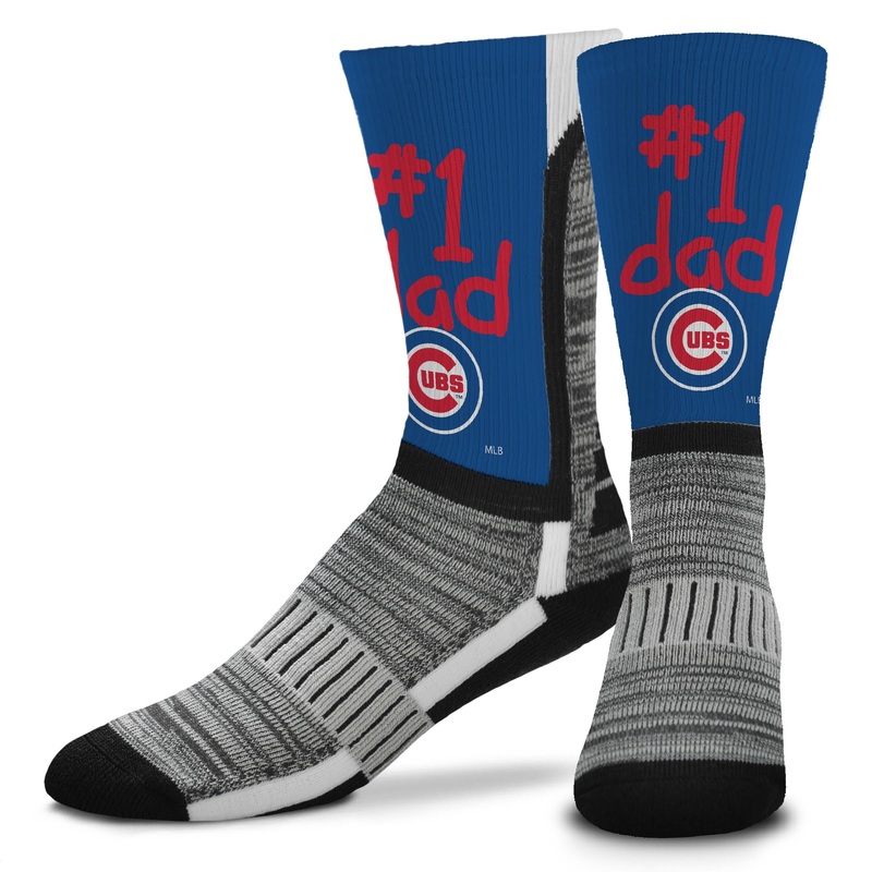 Chicago Cubs #1 Dad V-Curve Socks, Large (10-13)