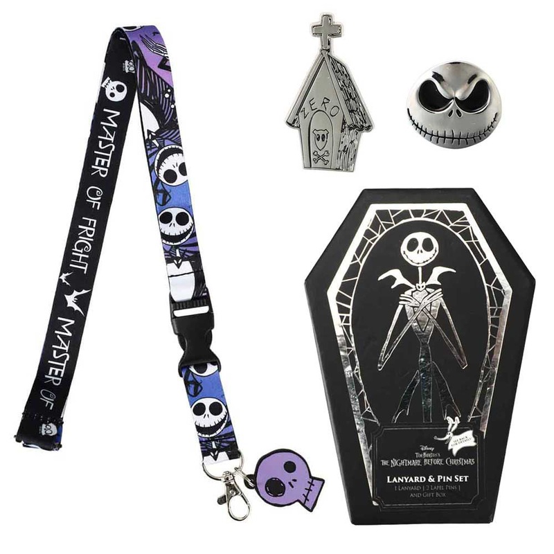 Nightmare Before Christmas Master of Fright Lapel Pins & Lanyard Coffin Box Set
