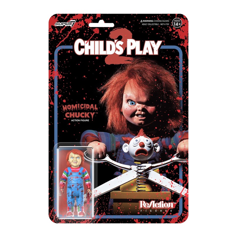 Child's Play 2 Homicidal Chucky (Blood Splatter) 3.75" ReAction Figure