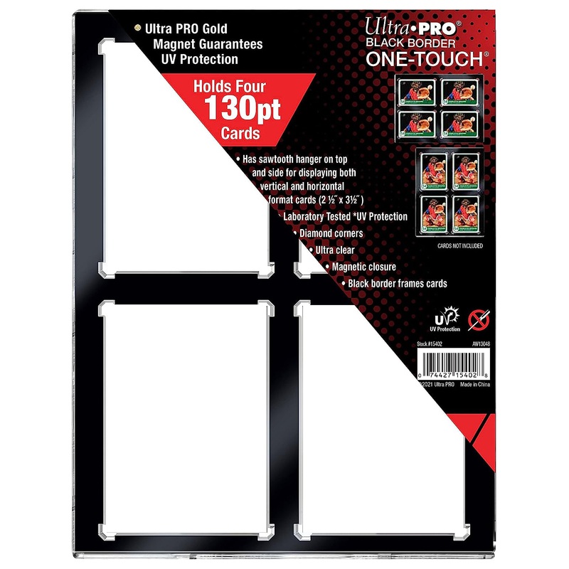 130PT 4-Card Black Border UV ONE-TOUCH Magnetic Holder