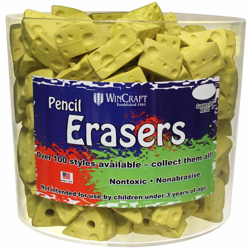 Cheese Wedge Pencil Erasers Tub