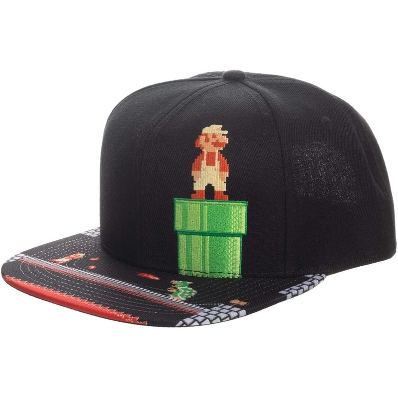 Super Mario 8-Bit Flat Bill Snapback