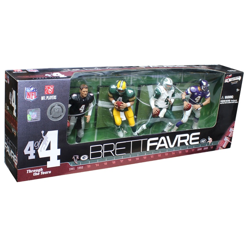 Brett Favre Through The Years 4-Figure Set