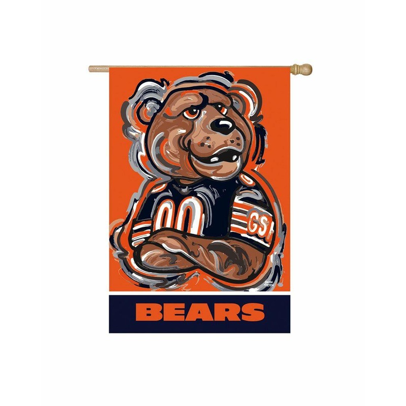 Chicago Bears 29" x 43" 2-Sided Suede Vertical Flag, REG Justin Patten