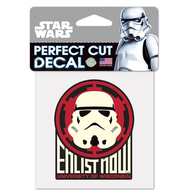 University of Wisconsin NCAA Perfect Cut Color Decal, 4" x 4", Black