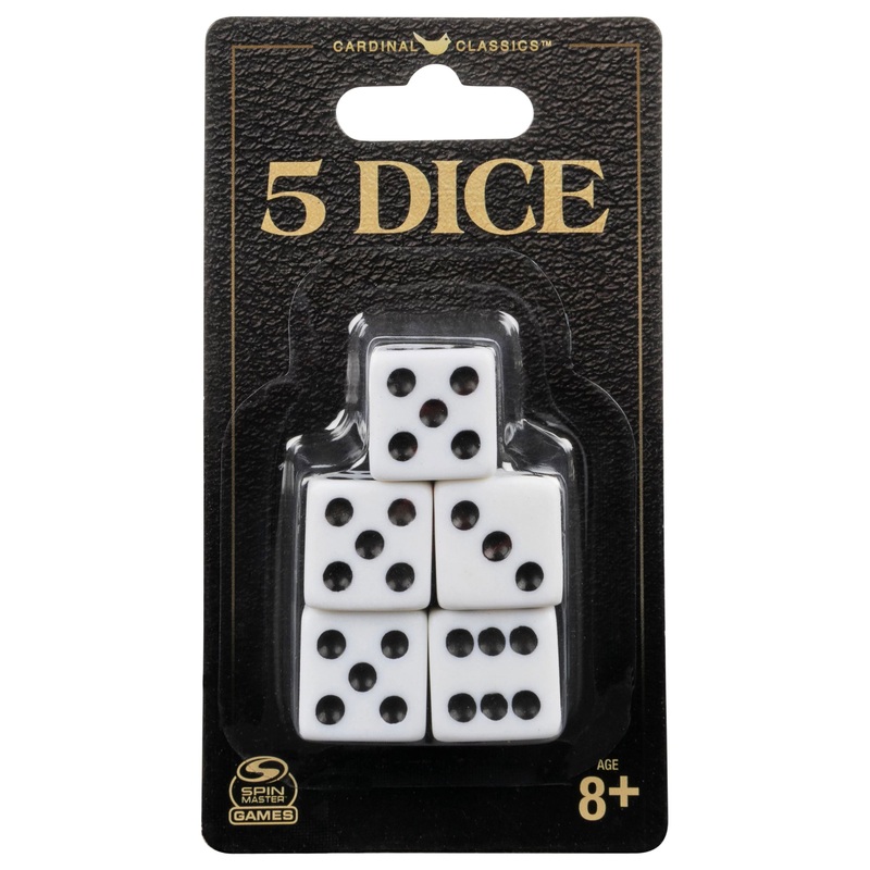 5 Dice, White | Replacement Dice for Board & Card Games