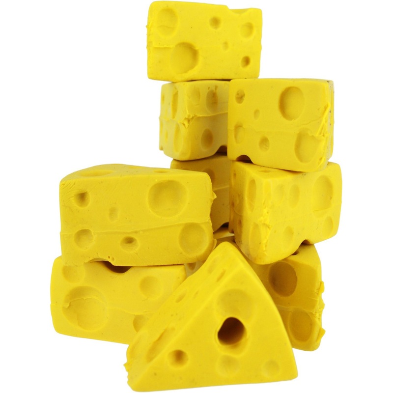 Cheese Wedge Pencil Erasers, 10-Pack