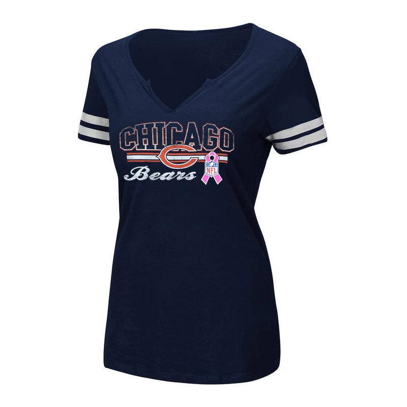 Chicago Bears Black Label Women's Breast Cancer Awareness T-Shirt