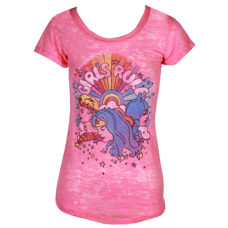 DC Comics Girls Rule Burnout Juniors Girly T-Shirt by Junk Food