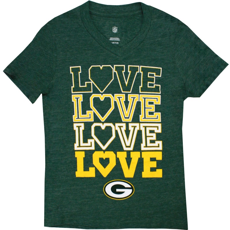 Green Bay Packers Love Girls' Green Shirt