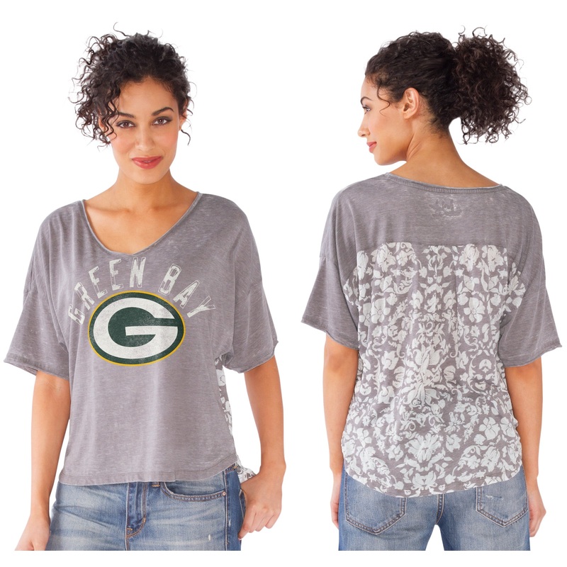Green Bay Packers Women's Gray Maverick Tee