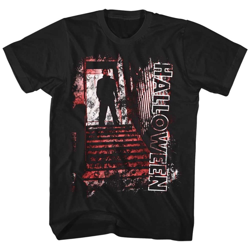 Halloween Stair Top Men's Black Shirt