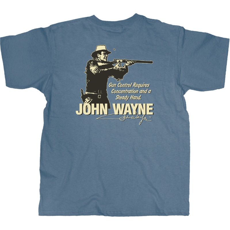 John Wayne Gun Control Men's T-Shirt, Indigo