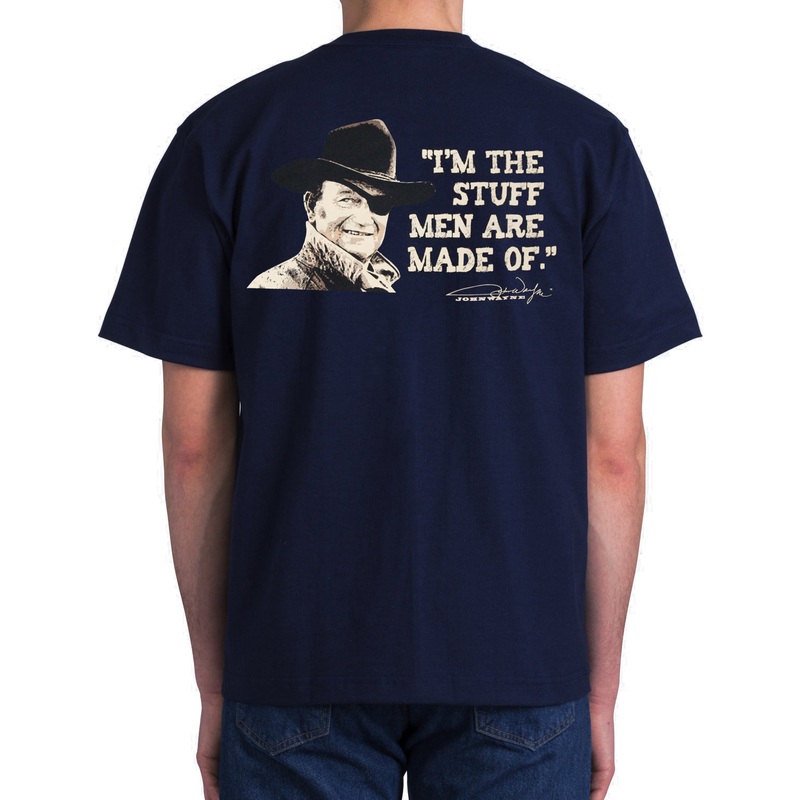 John Wayne I'm the Stuff Men are Made of Men's Navy Blue T-Shirt