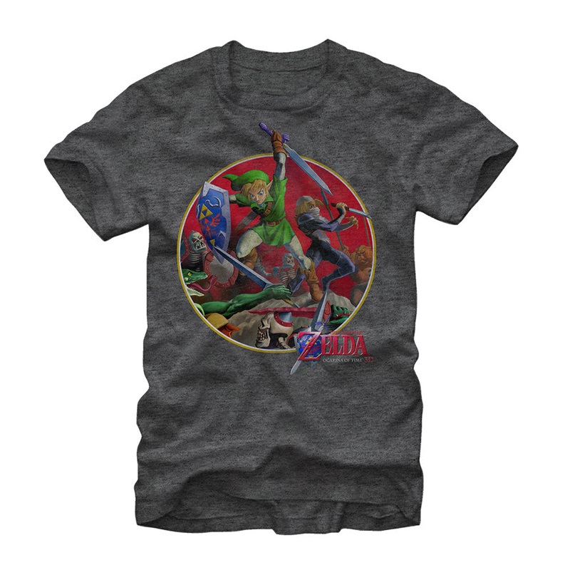 Nintendo Sword Fight Men's Charcoal Heather Shirt