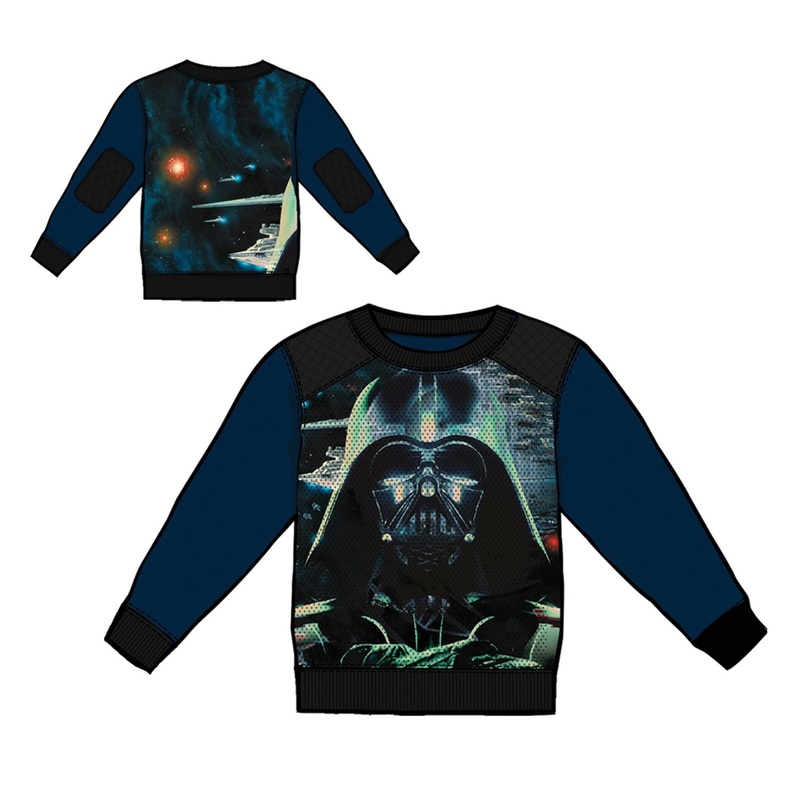Star Wars Bad Dad Little Boys' Sublimated Mesh Crew Neck Sweatshirt