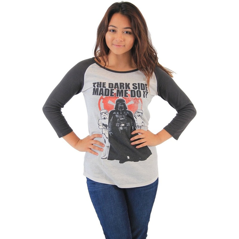 Star Wars The Dark Side Made Me Do It Junior's Raglan Shirt