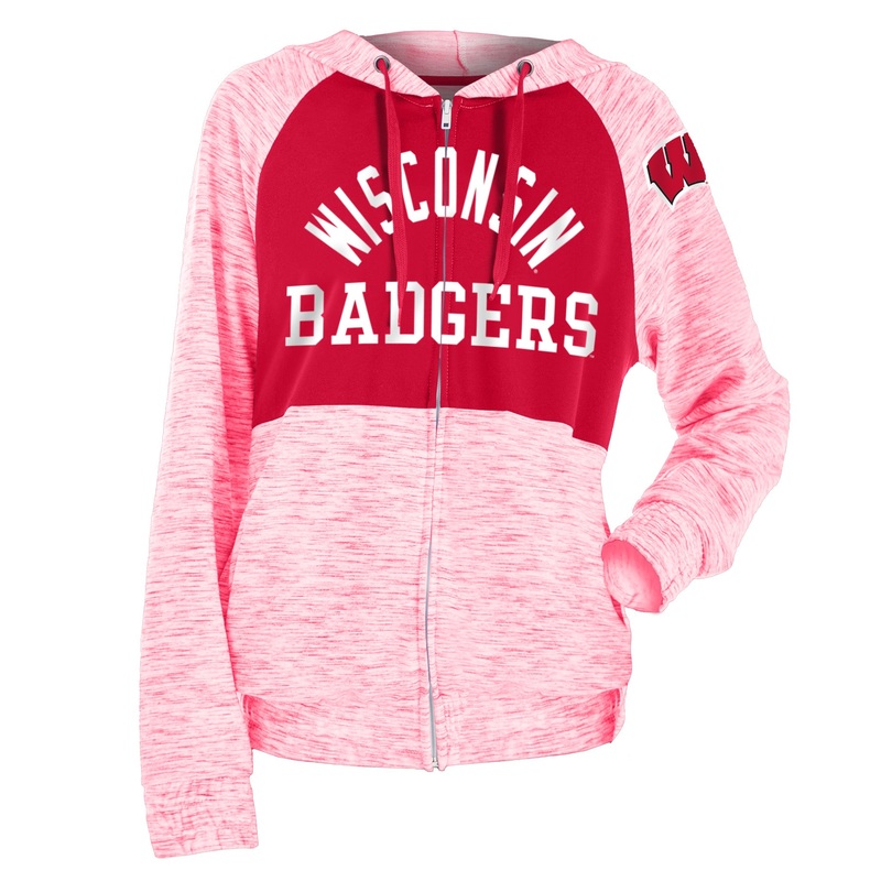 Wisconsin Badgers Women's Space Dye Zip Hoodie