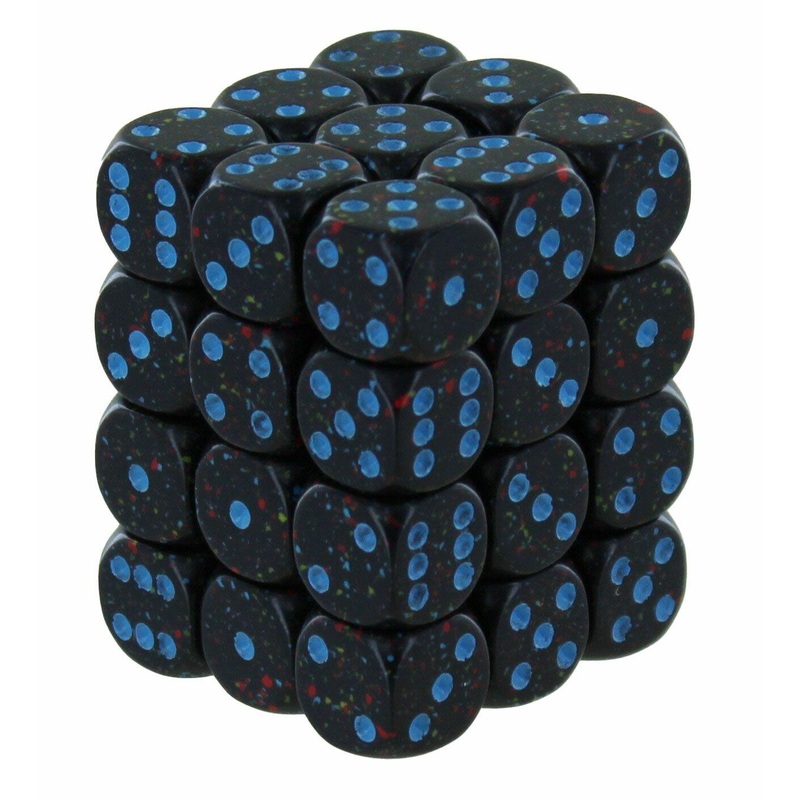 Chessex 12mm d6 Speckled Blue Stars Dice Block - Set of 36