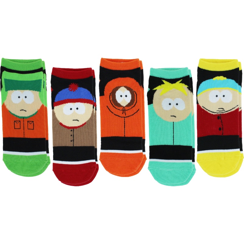 South Park Cast Juniors/Women's Low-Cut Socks, 5-Pack, Size 4-10