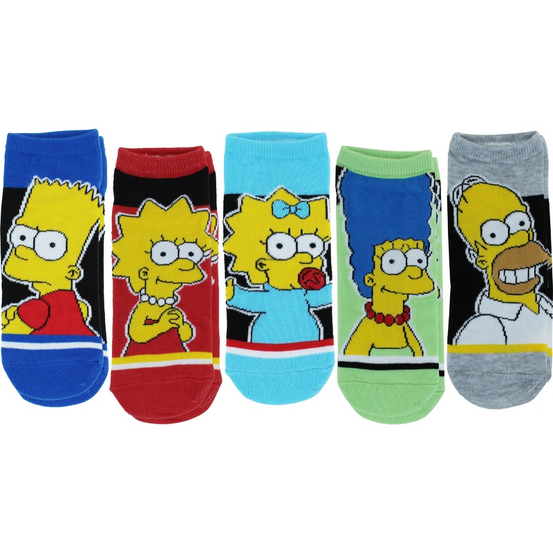 The Simpsons Cast Women's Low-Cut Socks, 5-Pack, Size 4-10