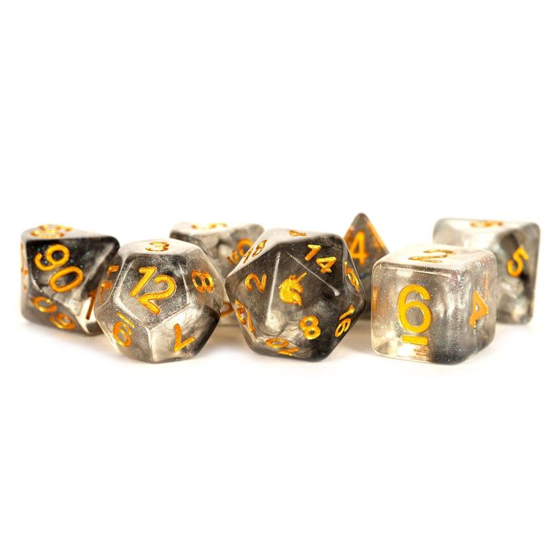 Unicorn Resin Poly Dice Set: Rogue Rage (7)