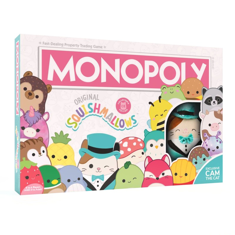MONOPOLY: Squishmallows | Collectors Edition featuring Cam the Cat Plush