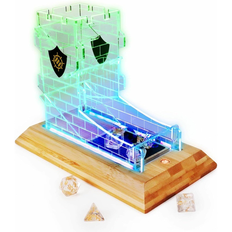 Tabletop LED Dice Tower with 7pc Dice Set