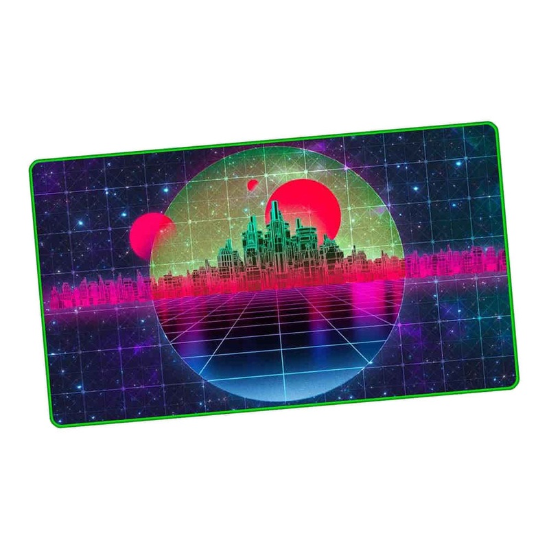 Premium Stitched Edge Retrowave Playmat: Forest