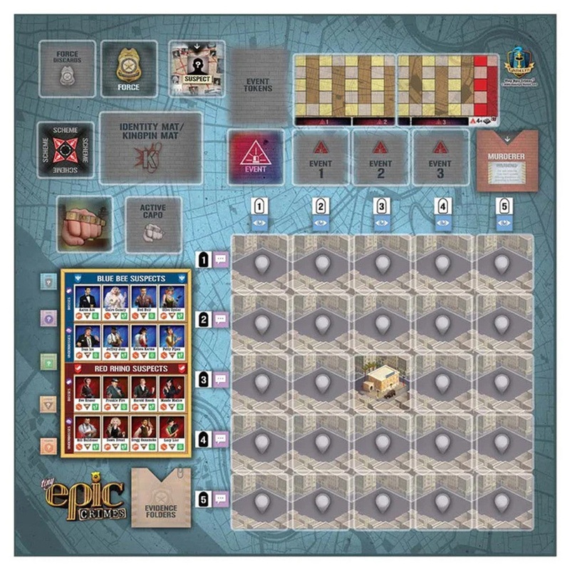 Tiny Epic Crimes Game Mat, 25" x 25"