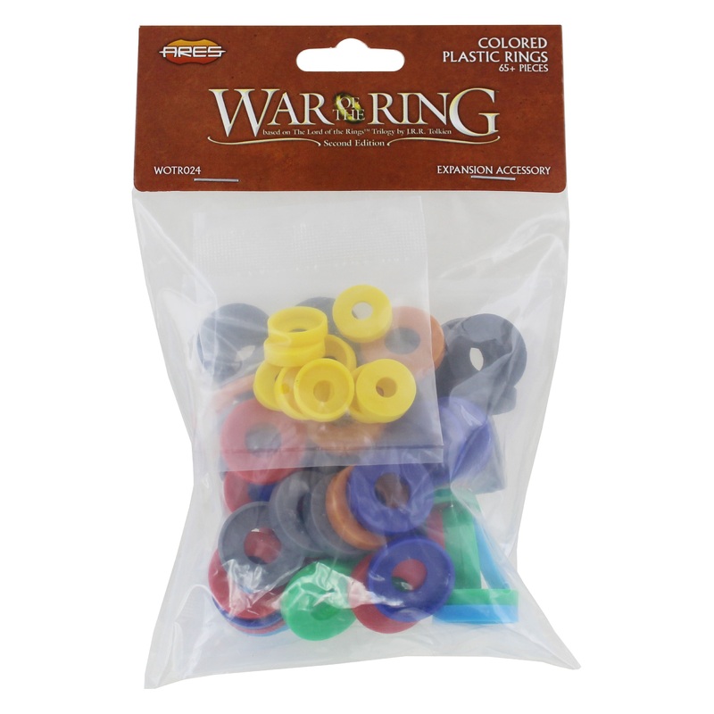 War of the Ring Colored Plastic Rings  Expansions (65+ Pieces)